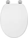 Croydex Kielder Flexi-Fix Round White Molded Wood Toilet Seat - WL600822H