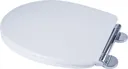 Croydex Lugano Flexi-Fix Soft Close Quick Release Round White Treated Wood Toilet Seat - WL601022H