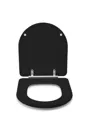 Croydex Iseo Wood Flexi-Fix D-Shape Soft Close Toilet Seat Matt Black - WL610321H