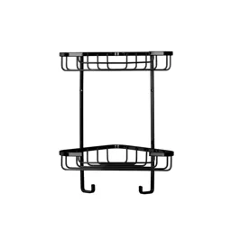 Croydex Black Mild steel 2 tier Corner shower basket