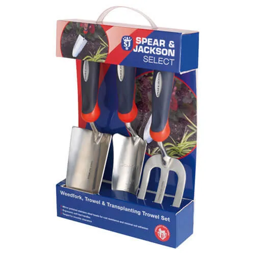 Spear and Jackson 3 Piece Select Stainless Steel Hand Trowel and Weedfork Set