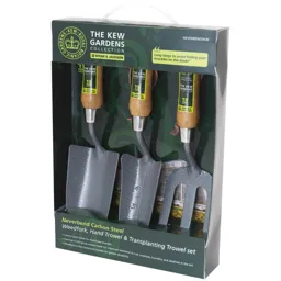 Kew Gardens Neverbend 3 Piece Carbon Steel Garden Hand Tool Set