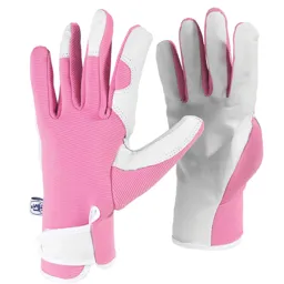 Kew Gardens Leather Palm Gardening Gloves - Pink, S