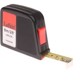 Lufkin Unilok Tape Measure - Imperial & Metric, 26ft / 8m, 19mm