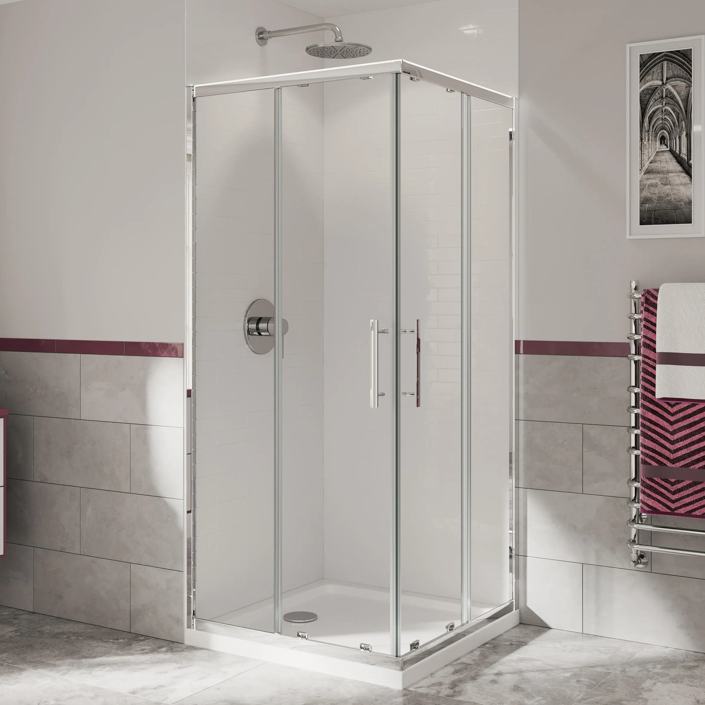 Coram Optima 6 6mm Corner Entry Shower Enclosure 760mm - O6CE76CUC