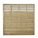 Forest Garden Contemporary Slatted Pressure treated Fence panel (W)1.8m (H)1.8m, Pack of 10