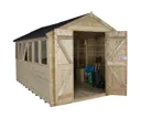 Forest Garden 12x8 Apex Pressure treated Tongue & groove Wooden Shed with floor