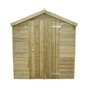 Forest Garden 8x6 Apex Pressure treated Tongue & groove Green Wooden Shed with floor - Assembly service included