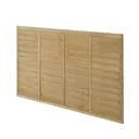 Forest Garden Premier Lap Pressure treated Fence panel (W)1.83m (H)1.22m, Pack of 4