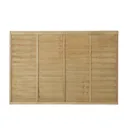 Forest Garden Premier Lap Pressure treated Fence panel (W)1.83m (H)1.22m, Pack of 4