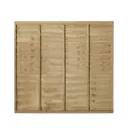 Premier Overlap Lap Pressure treated Fence panel (W)1.83m (H)1.52m, Pack of 4