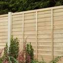 Premier Overlap Lap Pressure treated Fence panel (W)1.83m (H)1.52m, Pack of 4