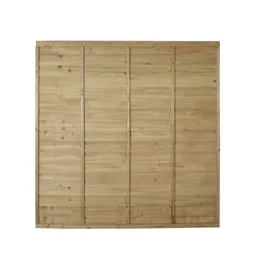 Premier Overlap Lap Pressure treated Fence panel (W)1.83m (H)1.83m, Pack of 4