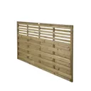 Forest Garden Contemporary Slatted Pressure treated Fence panel (W)1.8m (H)1.2m, Pack of 3
