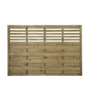 Forest Garden Contemporary Slatted Pressure treated Fence panel (W)1.8m (H)1.2m, Pack of 5