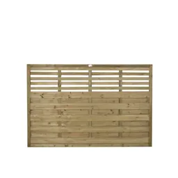 Forest Garden Contemporary Slatted Pressure treated Fence panel (W)1.8m (H)1.2m, Pack of 10