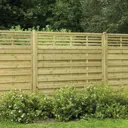 Forest Garden Contemporary Slatted Pressure treated Fence panel (W)1.8m (H)1.8m, Pack of 4