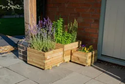 Forest Kendal Square Planters - Treated Timber (Set of 3)