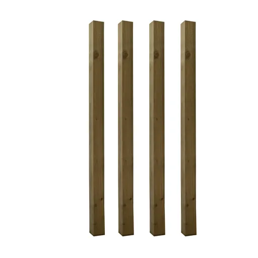 UC4 Timber Green Square Fence post (H)1.8m (W)100mm, Pack of 4