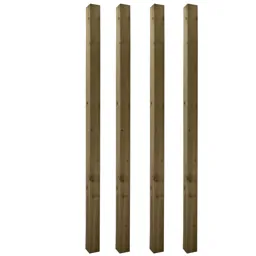UC4 Timber Green Square Fence post (H)2.4m (W)100mm, Pack of 4