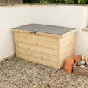 Forest Garden Shiplap Wooden 3x2 Lift up sloping Garden storage box