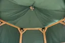 Forest Hexagonal Thatched Roof Gazebo with Green Lining 3m Treated Timber (Installed)