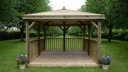 Forest Square Timber Roof Gazebo (Inc Base) 3.5m Treated Timber (Installed)