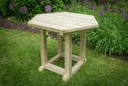 Forest Hexagonal Cedar Roof Gazebo with Table, Benches & Cream Cushions 3m Treated Timber (Installed)