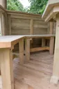 Forest Hexagonal Cedar Roof Gazebo with Table, Benches & Cream Cushions 3.6m Treated Timber (Installed)