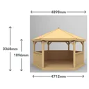 Forest Garden Furnished Timber Roof Hexagonal Gazebo (W)4900mm (D)4240mm (Green Cushion included)