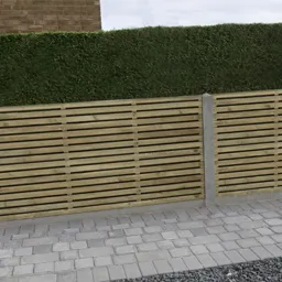 Contemporary Double slatted Fence panel (W)1.8m (H)0.9m, Pack of 3