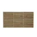 Contemporary Double slatted Fence panel (W)1.8m (H)0.9m, Pack of 4