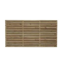 Contemporary Double slatted Fence panel (W)1.8m (H)0.9m, Pack of 4