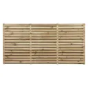 Contemporary Double slatted Fence panel (W)1.8m (H)0.9m, Pack of 5