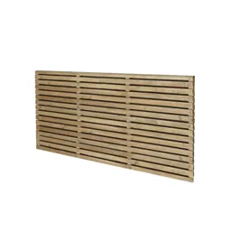 Contemporary Double slatted Fence panel (W)1.8m (H)0.9m, Pack of 5