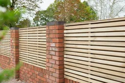 Forest Contemporary Double Slatted Fence Panel 1.8m x 1.2m Treated Timber (Pack of 3)