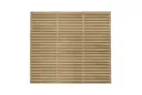 Forest Contemporary Double Slatted Fence Panel 1.8m x 1.5m Treated Timber (Pack of 3)