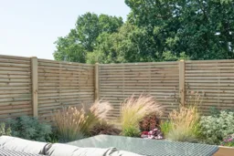Forest Contemporary Double Slatted Fence Panel 1.8m x 1.5m Treated Timber (Pack of 4)