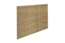 Forest Contemporary Double Slatted Fence Panel 1.8m x 1.5m Treated Timber (Pack of 5)