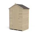 Forest Garden 4x3 Apex Pressure treated Overlap Wooden Shed with floor (Base included)