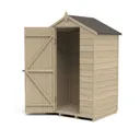 Forest Garden 4x3 Apex Pressure treated Overlap Wooden Shed with floor (Base included)