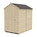 Forest Garden 6x4 Apex Pressure treated Overlap Wooden Shed with floor (Base included) - Assembly service included