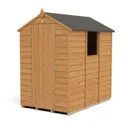 Forest Garden 6x4 Apex Dip treated Overlap Wooden Shed with floor (Base included)