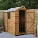 Forest Garden 6x4 Apex Dip treated Overlap Wooden Shed with floor (Base included) - Assembly service included