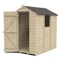 Forest Garden 6x4 Apex Pressure treated Overlap Wooden Shed with floor (Base included) - Assembly service included