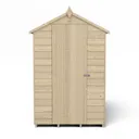 Forest Garden 6x4 Apex Pressure treated Overlap Wooden Shed with floor - Assembly service included