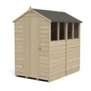 Forest Garden 6x4 Apex Pressure treated Overlap Wooden Shed with floor (Base included)