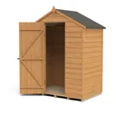 Forest Garden 5x3 Apex Dip treated Overlap Golden Brown Wooden Shed with floor (Base included)
