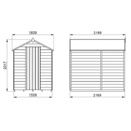 Forest Garden 7x5 Apex Dip treated Overlap Wooden Shed with floor - Assembly service included