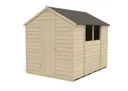 Forest Garden 8x6 Apex Pressure treated Overlap Wooden Shed with floor - Assembly service included